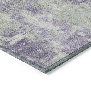 Chantille ACN573 Purple 8 ft. x 8 ft. Round Machine Washable Indoor/Outdoor Geometric Area Rug