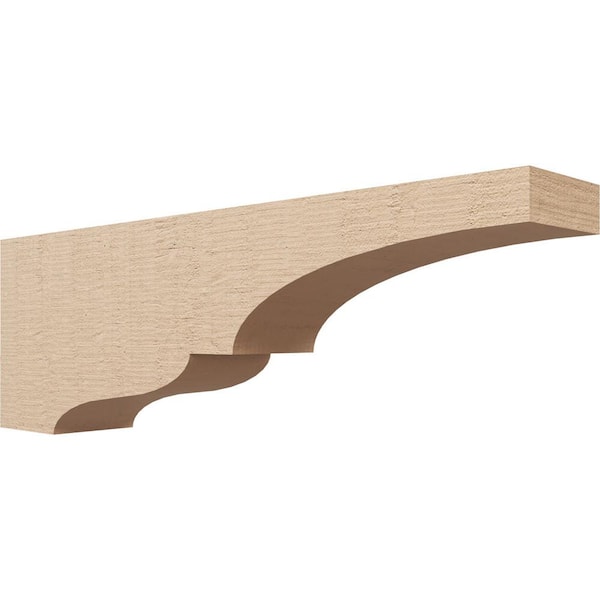 Ekena Millwork 5-in. x 30-in. x 10-in. Series 3 Thin Asheboro Rough Cedar Woodgrain Timberthane Polyurethane Corbel, Primed Tan