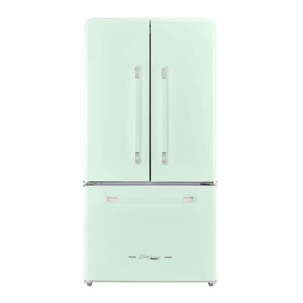 Classic Retro 36 in 21.4 cu. ft. 3-door French Door Refrigerator with Ice Maker in Summer Mint Green, Counter Depth