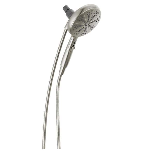 Delta 6-Spray Patterns 1.75 GPM 6.25 in. Wall Mount Handheld Shower Head with SureDock Magnetic in Satin Nickel