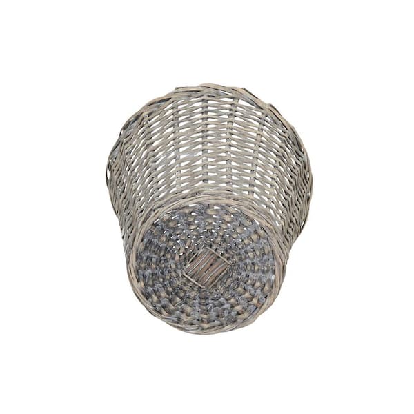 Tall Kubu Wicker Trash Basket with Metal Liner - Serene Grey