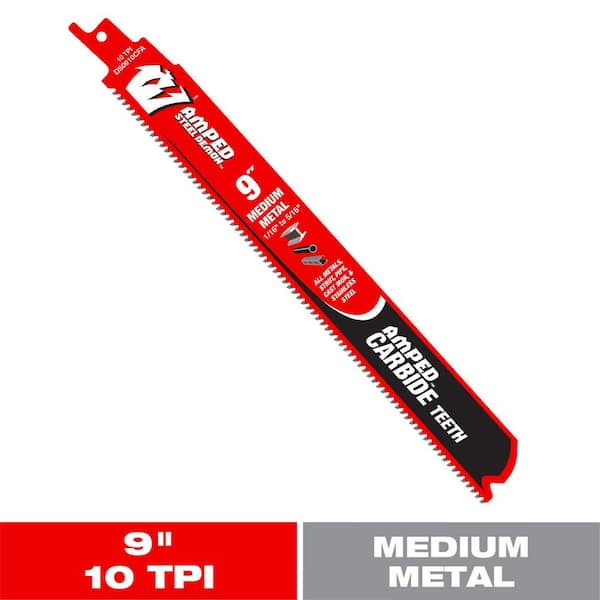 DIABLO 9 in. 10 TPI AMPED Steel Demon Carbide Teeth Reciprocating Saw Blade for Medium Metal