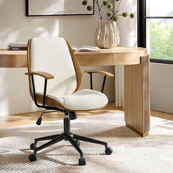 JAYDEN CREATION Adrian Ivory 24.75 in. W Height-adjustable Swivel