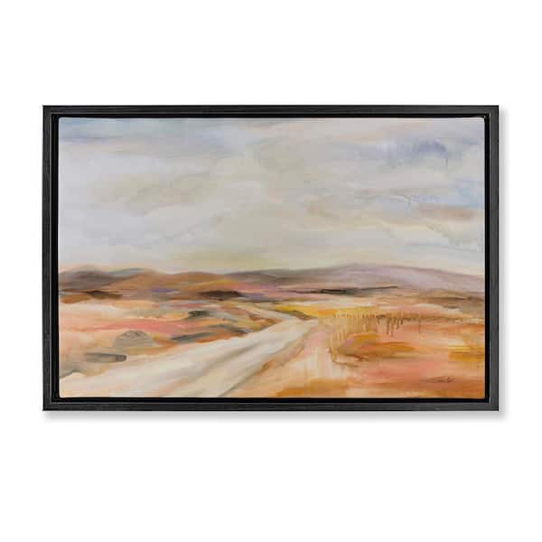 Stupell Industries White Desert Road by Silvia Vassileva Black Floater Frame Nature Graphic Art Print 21 in. x 31 in.