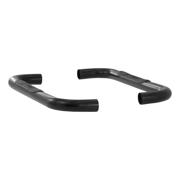 Aries 3-Inch Round Black Steel Nerf Bars, No-Drill, Select Chevrolet Silverado, GMC Sierra 1500, 2500, 3500 HD