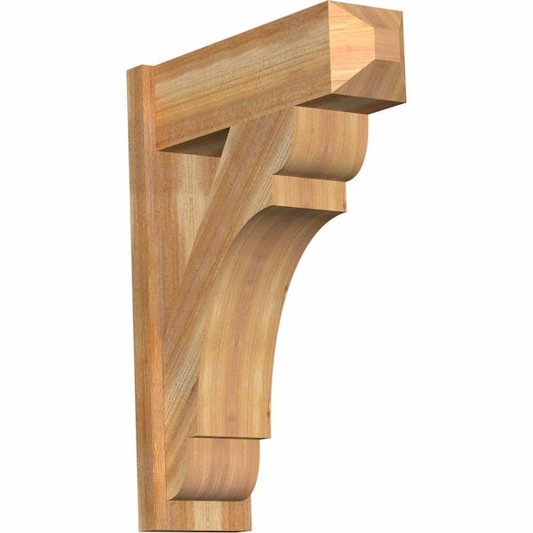 Ekena Millwork 8 in. x 32 in. x 24 in. Western Red Cedar Olympic Craftsman Rough Sawn Outlooker