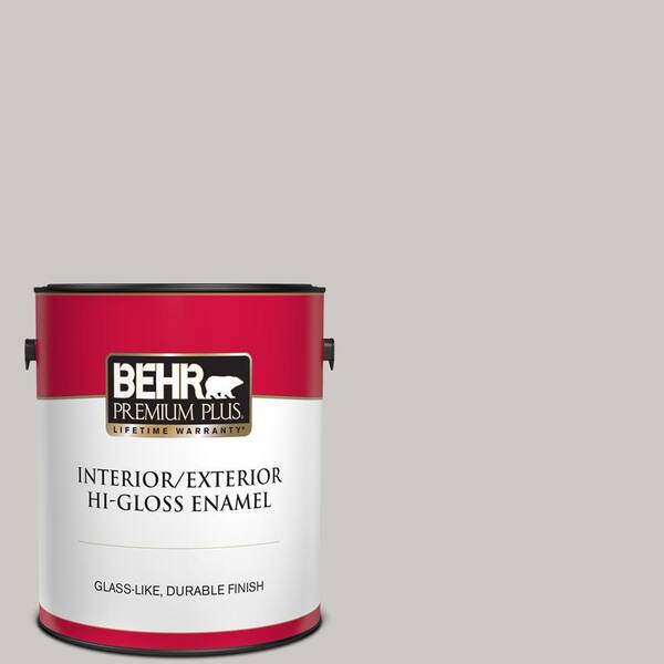 BEHR PREMIUM PLUS 1 gal. #PPU26-09 Graycloth Hi-Gloss Enamel Interior/Exterior Paint