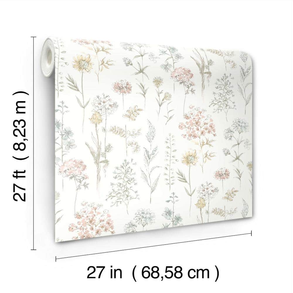 Bergamot Lavender Multicolor Pre-pasted Washable Wallpaper