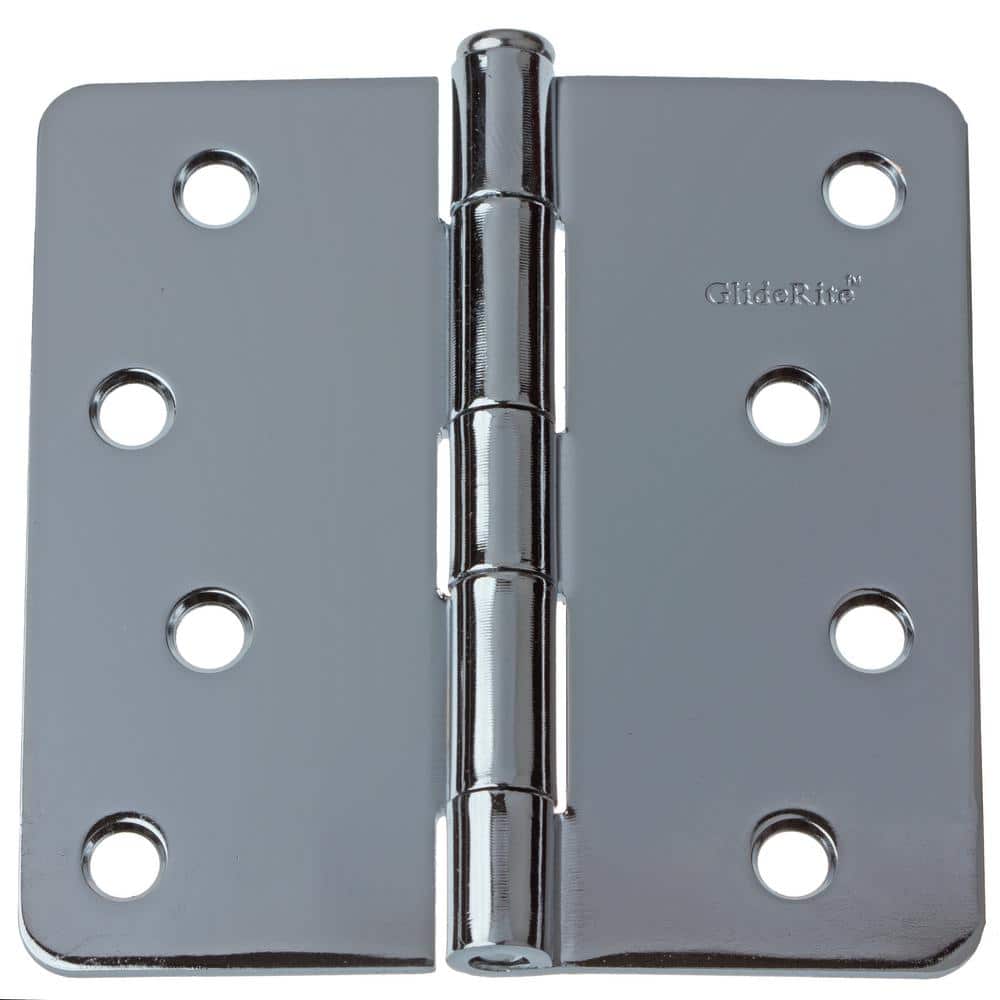 4 in. Polished Chrome Steel Door Hinge 1/4 in. Corner Radius with Screws (12-Pack) price history on PriceWatchPro