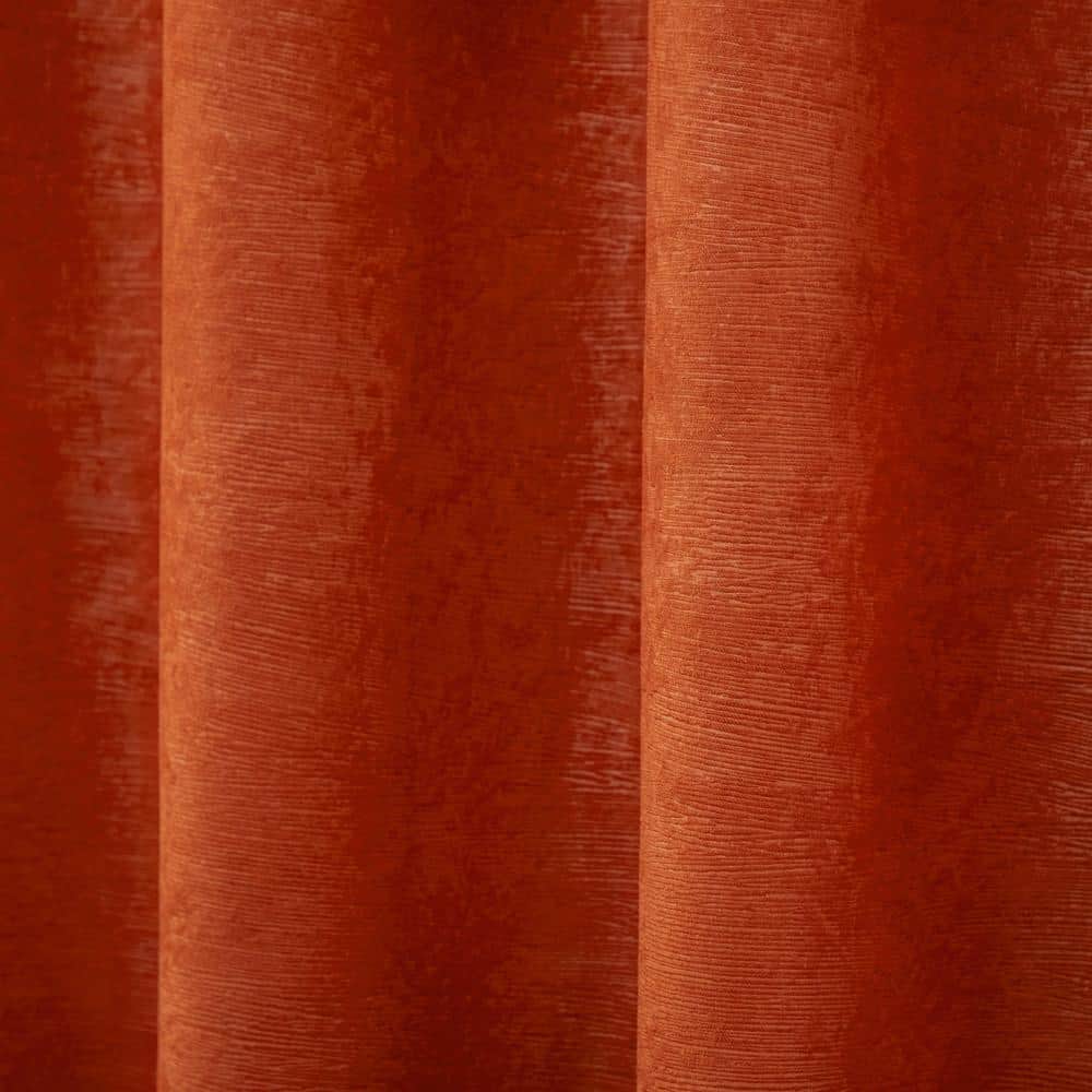Mecca Orange Room Darkening Polyester Grommet Curtains 52" x 63"