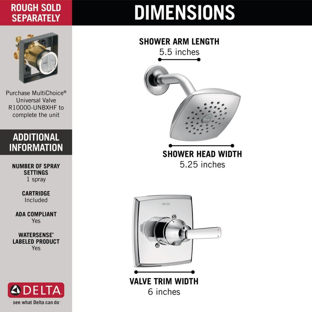 Chrome Modern Single-Function Shower Faucet Set with Pressure-Balancing Valve