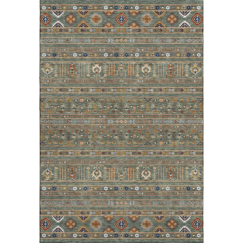Mayfield Premium Machine Washable Abstract AMF2244 Sage 5 ft. x 7 ft. 6 in. Area Rug price history on PriceWatchPro