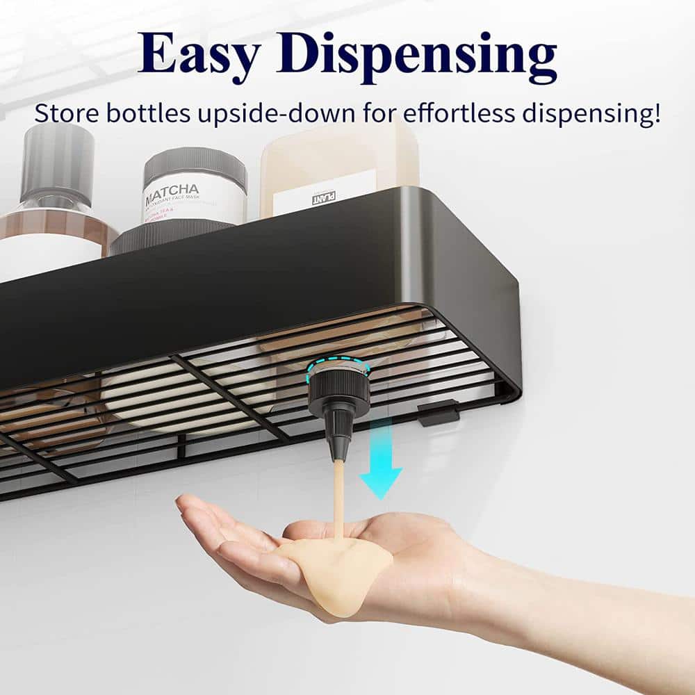 Matte Black Stainless Steel Wall Mounted Shower Caddy