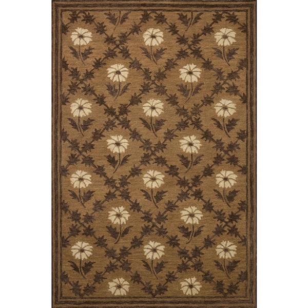 Chris Loves Julia Norah Tan/Espresso 9 ft. 3 in. x 13 ft. Area Rug
