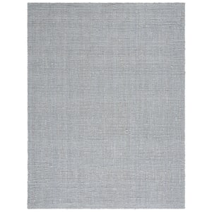 Natural Fiber Gray 8 ft. x 10 ft. Woven Cross Stitch Area Rug