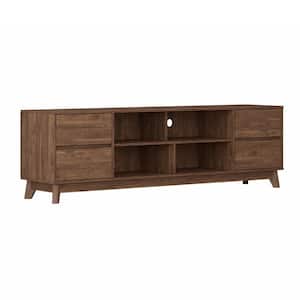 Hollywood Brown Wood Grain TV Stand with-Drawers for TVs up to 85 in.