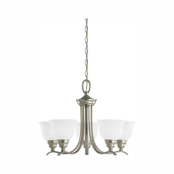 Generation Lighting Wheaton 5-Light Brushed Nickel Chandelier with LED Bulbs