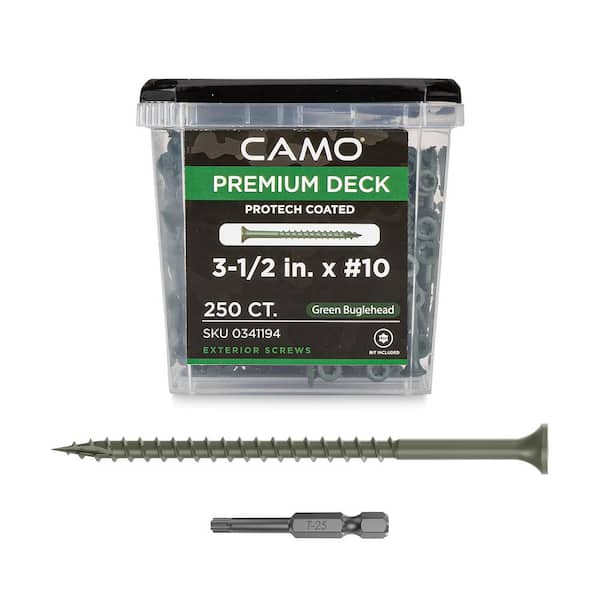 CAMO 3-1/2 in. #10 Tan Star Drive Exterior Bugle Head Wood Deck Screws (250-Count)