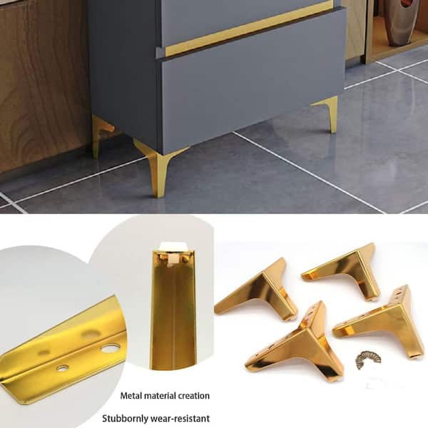 Angel Sar 6 in. Gold Triangle Replacement Furniture Legs, Metal Replacement Leg Part for Cabinet Sofa TV Stand (4-Pieces) SENC9460 - The Home Depot Angel Sar 6 in. Gold Triangle Replacement Furniture Legs, Metal Replacement Leg Part for Cabinet Sofa TV Stand (4-Pieces) SENC9460 - The Home Depot
