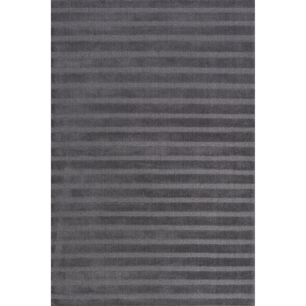 Gray Wool Handmade Striped 8' x 10' Area Rug