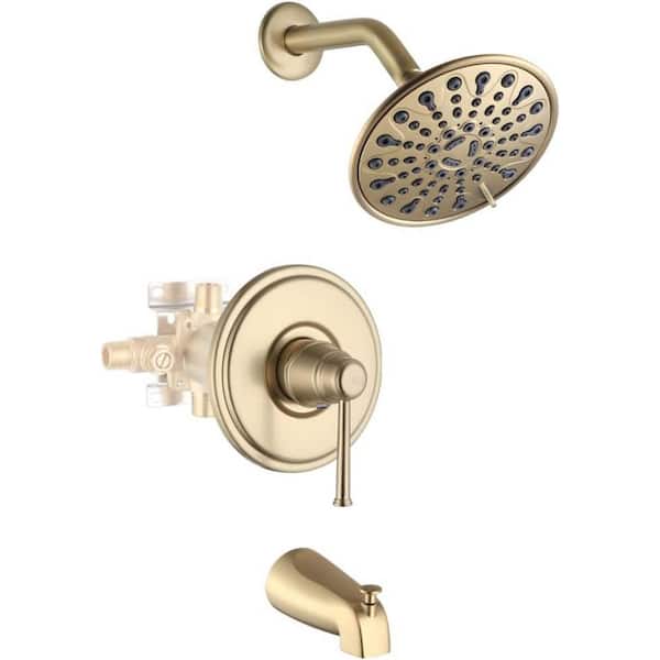 Roxy 12.24 in. W 3 Jet Shower Tower in Brushed Gold 16GS-36157