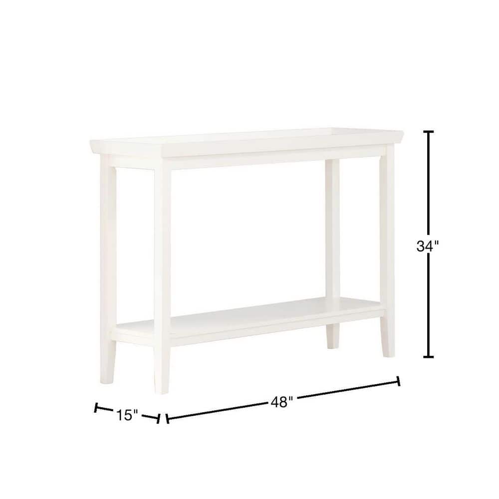 Ledgewood Solid Rubberwood 48" Console Table with Storage Shelf