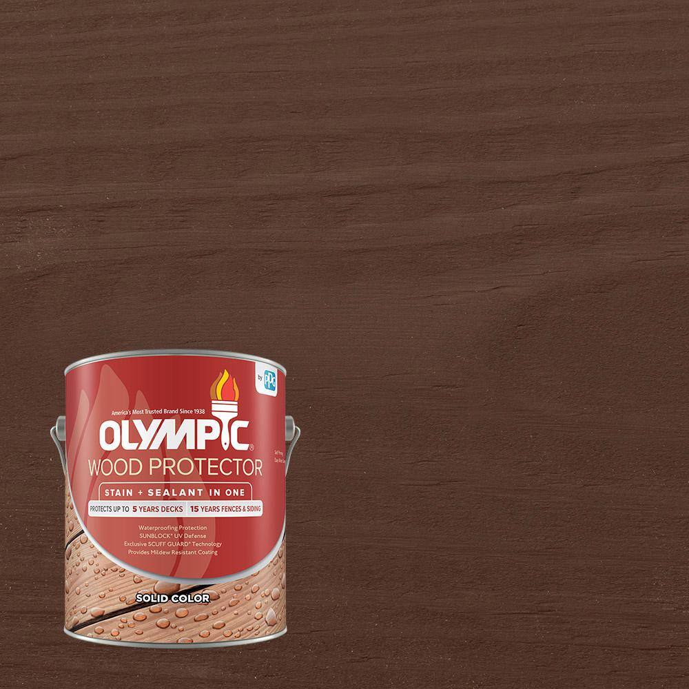 Olympic 1 gal. Mahogany Exterior Solid Wood Protector Stain Plus