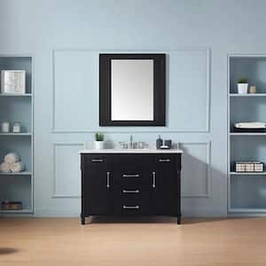 Aberdeen 33 in. W x 36 in. H Rectangular Framed Wall Bathroom Vanity Mirror in Black