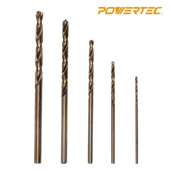 POWERTEC M35 Cobalt Drill Bit Assortment, 135 Degree Jobber Length