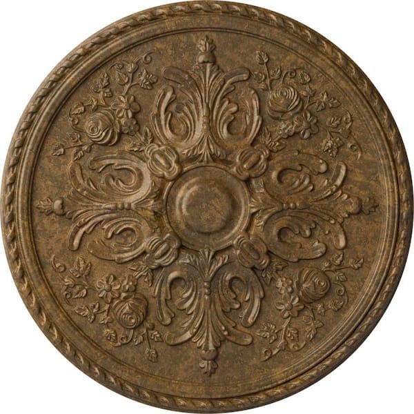 Ekena Millwork 32-5/8 in. x 2 in. Bradford Urethane Ceiling (Fits Canopies up to 6-5/8 in.), Rubbed Bronze