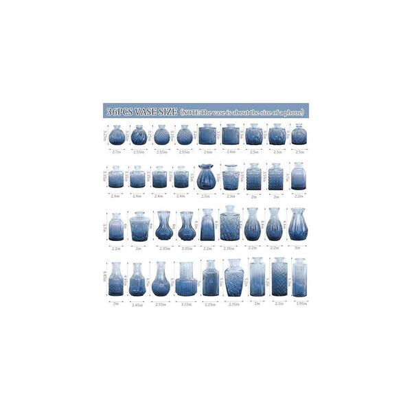 Classic Series 4.4 in. Blue Glass Various Shape Decorative Vase Classic Series 4.4 in. Blue Glass Various Shape Decorative Vase