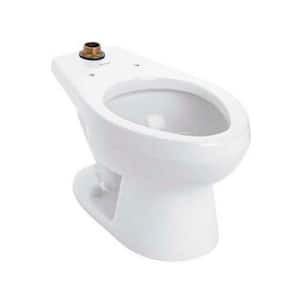 NAO Flushometer Elongated Toilet Bowl Only with Top Spud in. White