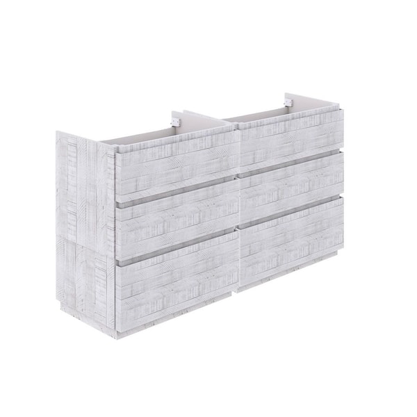 Fresca Formosa 58 in. Freestanding Double Bath Vanity Cabinet without Top in Rustic White