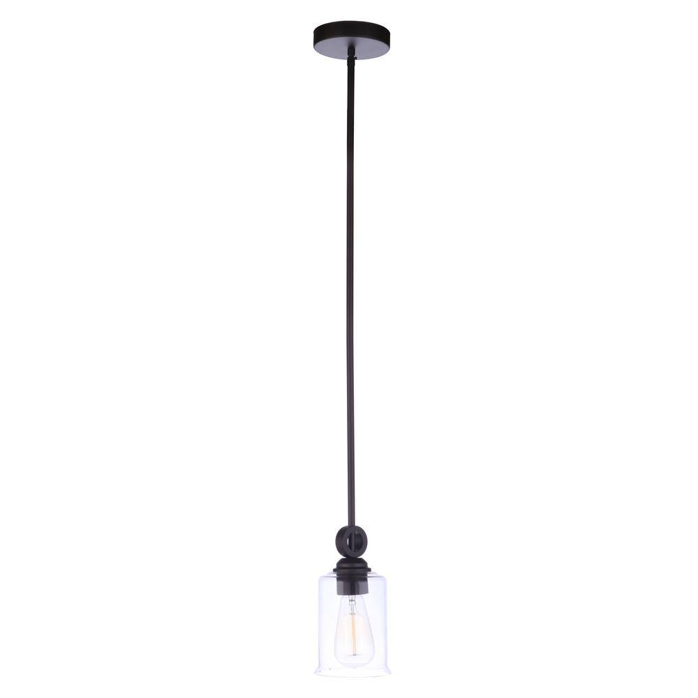 Espresso Glass Mini Pendant with Polished Nickel Finish