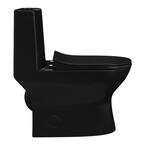 Swiss Madison Ivy 1-Piece Toilet Dual Vortex Flush in Glossy Black