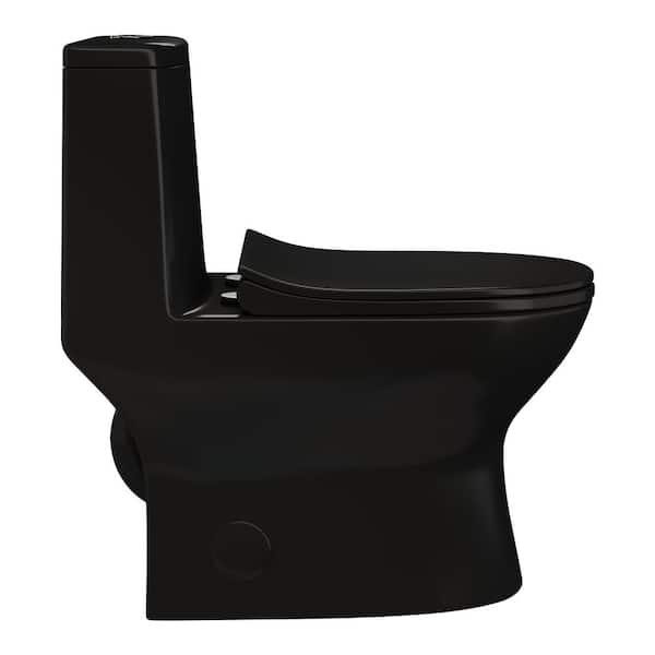 クラブ wc Swiss Madison Ivy 1-Piece Toilet Dual Vortex Flush in Glossy Black