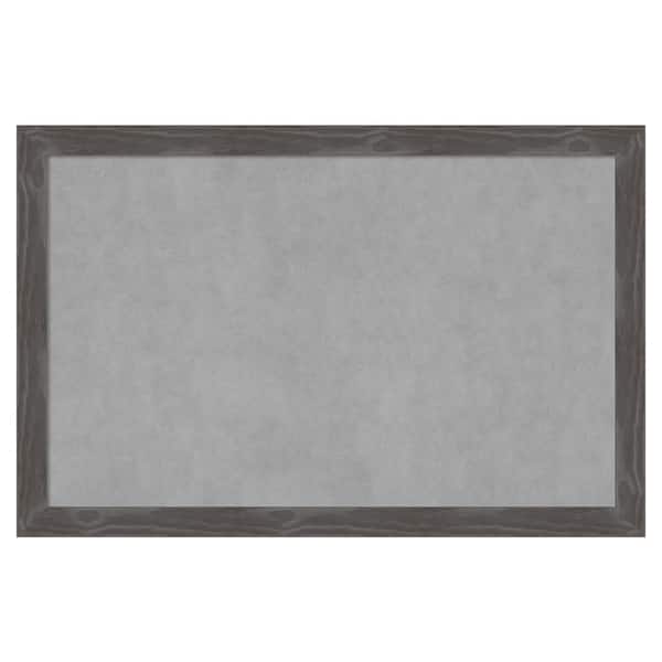 Amanti Art Woodridge Rustic Grey 35 in. x 23 in. Framed Magnetic Board