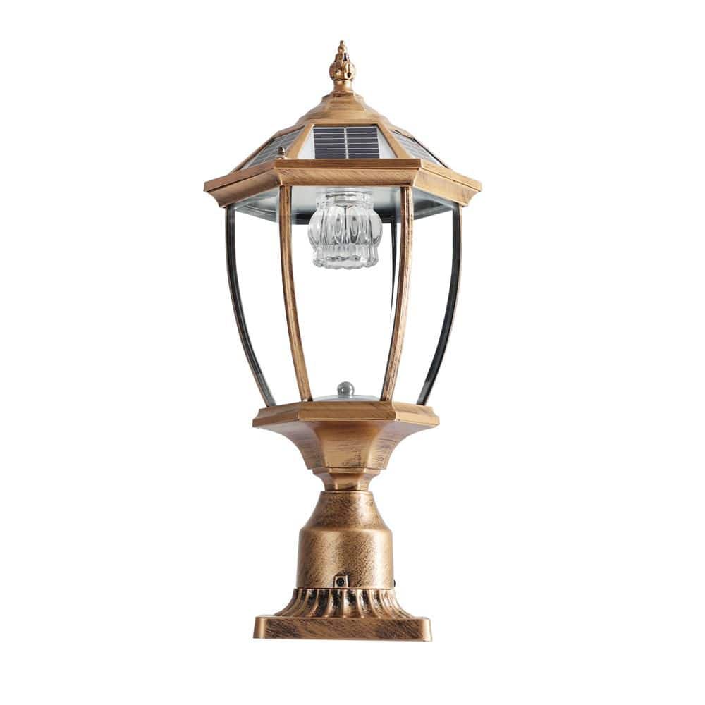 Outdoor Solar Light, 20 in. Bronze Dusk to Dawn Outdoor Solar Powered Garde