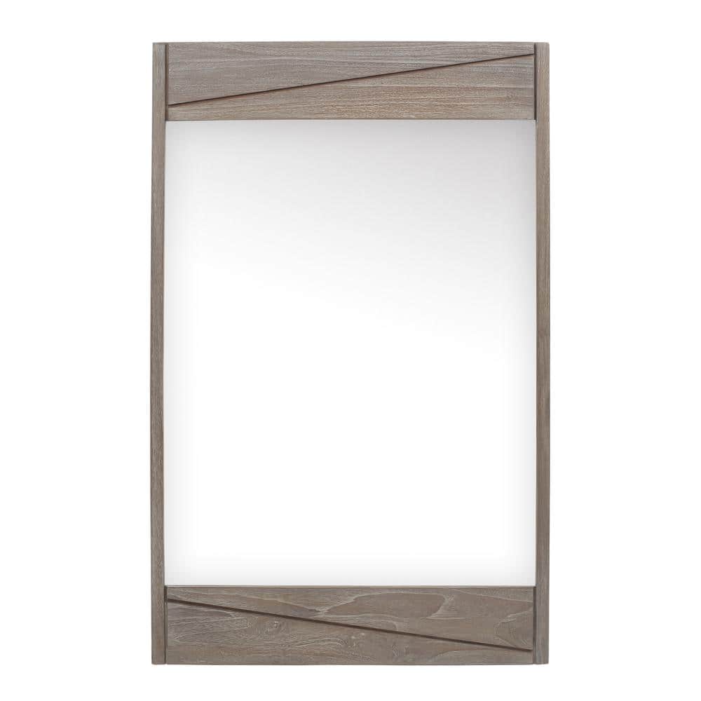 Gray Teak 24" Rectangular Wood Framed Mirror