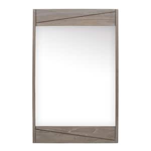 Teak 24 in. W x 38 in. H Framed Rectangular Bathroom Vanity Mirror in Gray Teak