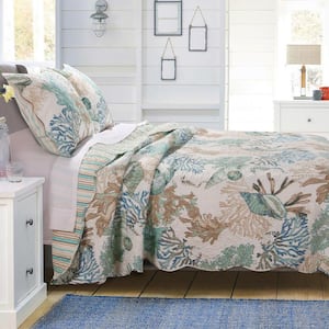 Atlantis Jade 2-Piece Twin Quilt Set