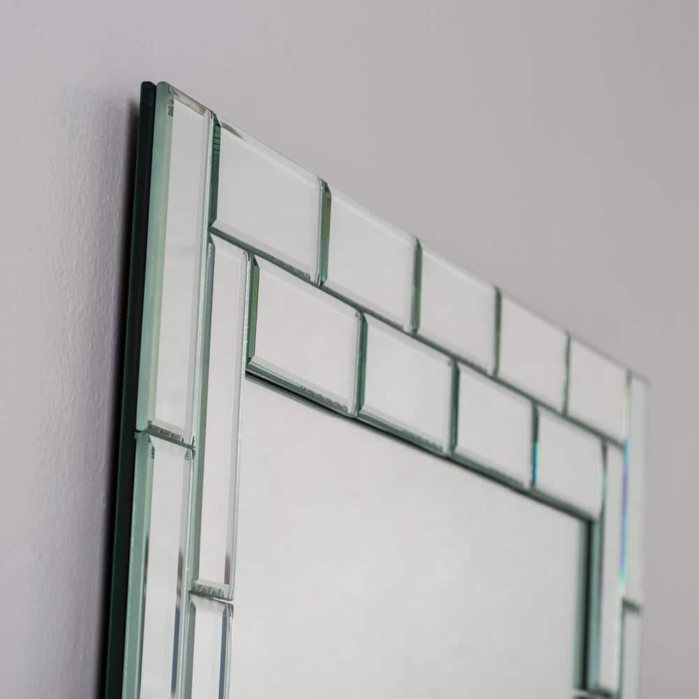 Grand Street Frameless Rectangular Silver Bathroom Mirror