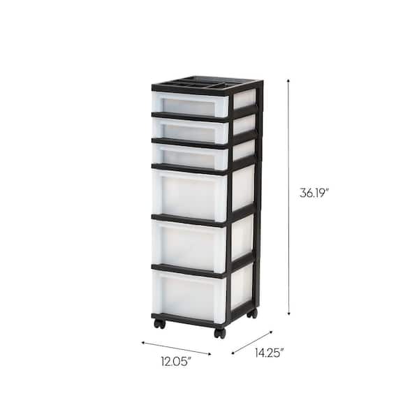 IRIS 14.25 in. L x 12.05 in. W x 37.75 in. H 9-Drawer Storage Cart with  Organizer Top in White and Pearl 585004 - The Home Depot