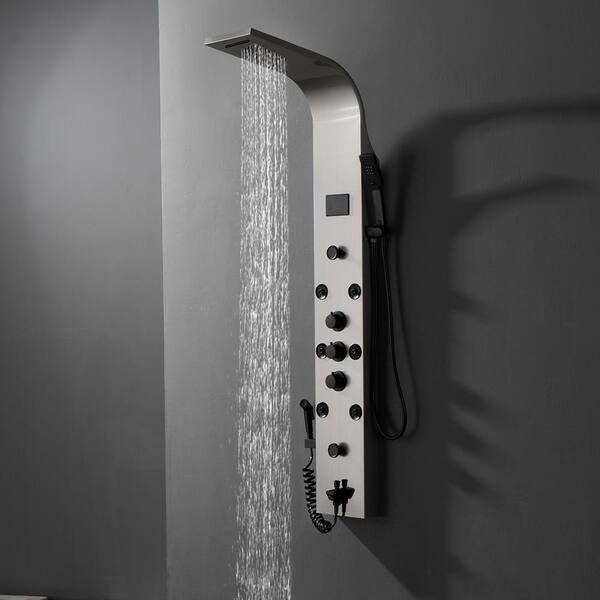 BWE 8-Jet Rainfall Shower Panel System with Rainfall Waterfall 