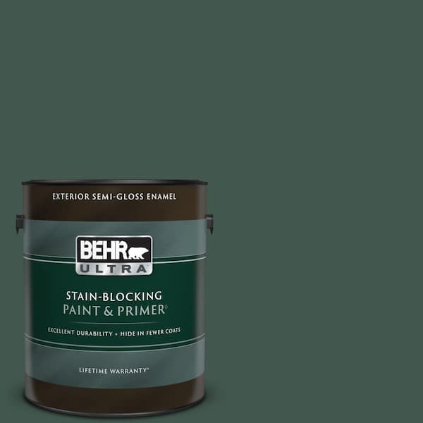 BEHR ULTRA 1 gal. #BXC-33 Jolly Green Semi-Gloss Enamel Exterior Paint & Primer