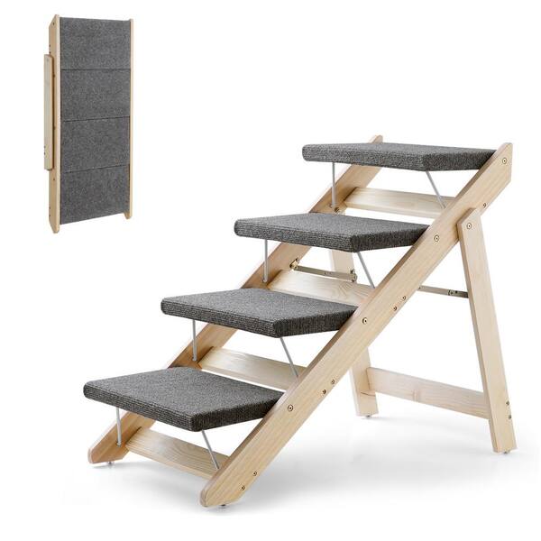Soft Pet Ramps, Fur Dog Stairs, Dog Steps For Bed, Pet Steps For Small Or Senior Dogs, Two Sizes Dog Stairs For High Bed
