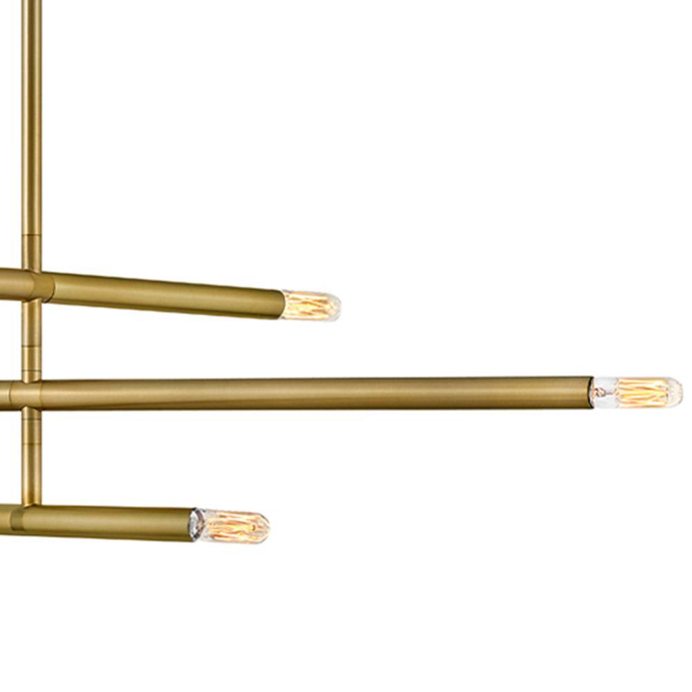 Millie Lacquered Brass 6-Light Mid-Century Modern Chandelier