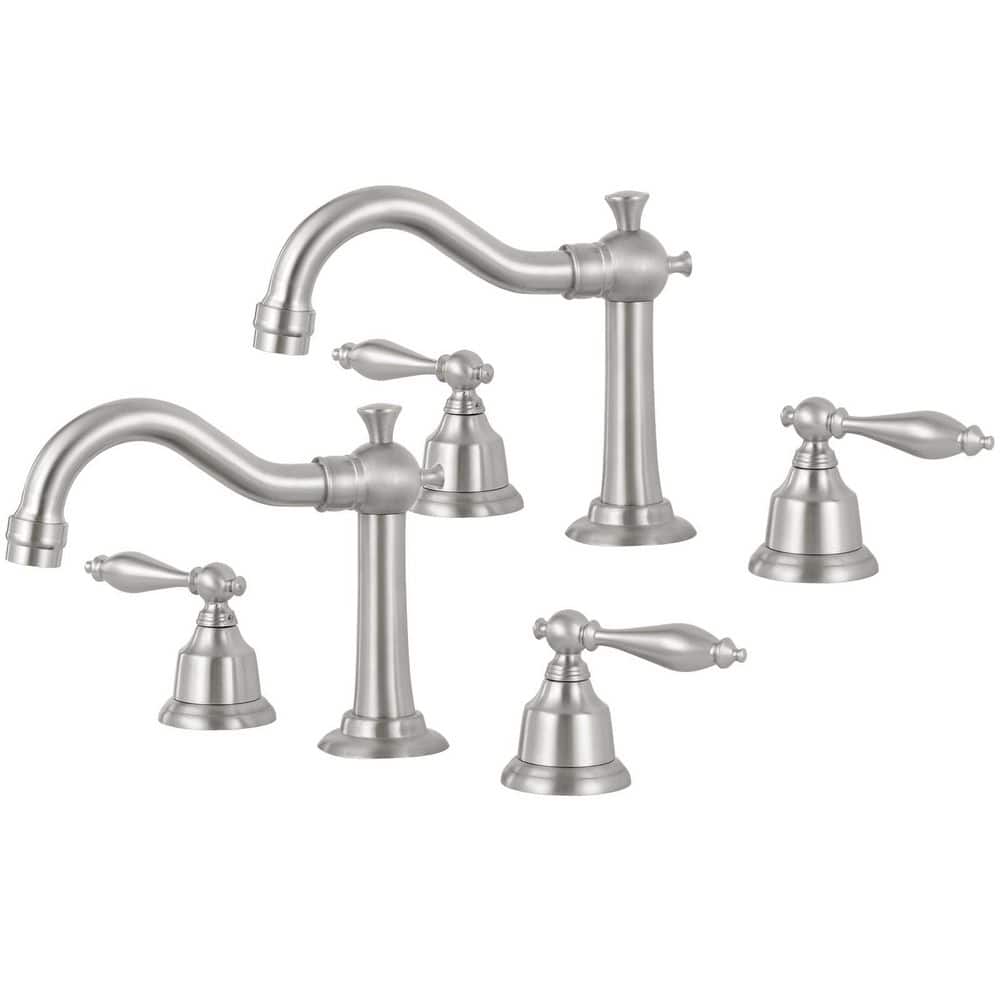 Double Handle 8 in. Widespread Bathroom Faucet 3 Hole Waterfall Bathroom Si