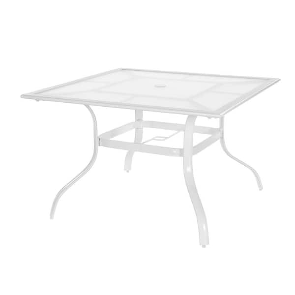 hampton bay commercial aluminum outdoor patio acrylic top dining table