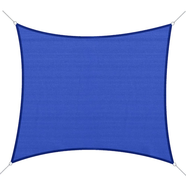 Outsunny 16 ft. x 20 ft. Blue Rectangle Outdoor Patio Sun Sail Shade Canopy